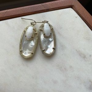 Customized Kendra Scott earrings, Elle white pearl